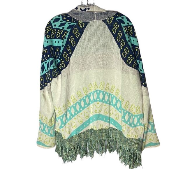 Gypsy05 Fringe Trim Multi Color Shawl Cardigan. Size XS. - Picture 8 of 14